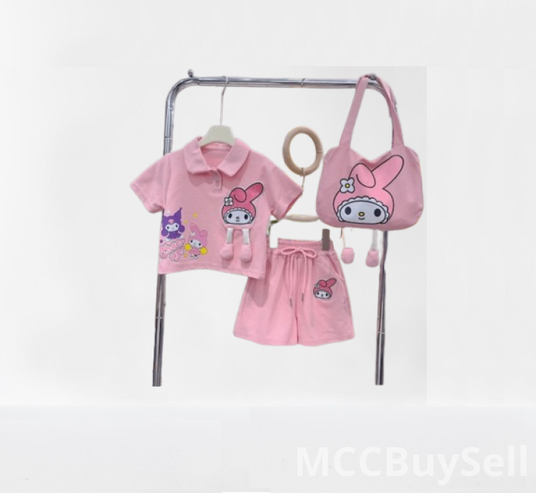 Kids' Girls' Wear, Fashionable Shorts/Top & Bag