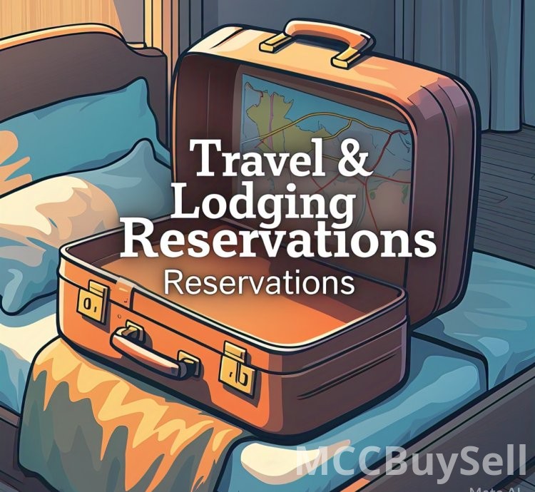 Logo, Travel & Lodging Reservations Express Services