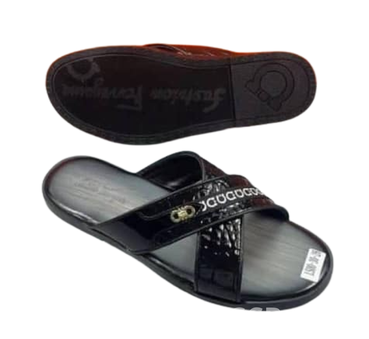 Men's leather slippers