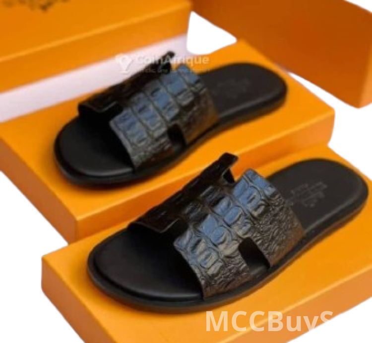 Men's leather slippers