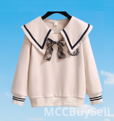 Kids' Girls' Apricot Black Long Sleeves Top Wear