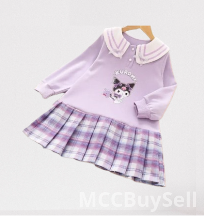 Kids' Girls' Purple Pink Long Sleeves Gown