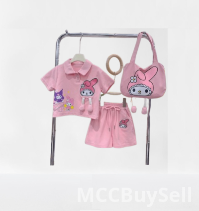 Kids' Girls' Wear, Fashionable Shorts/Top & Bag