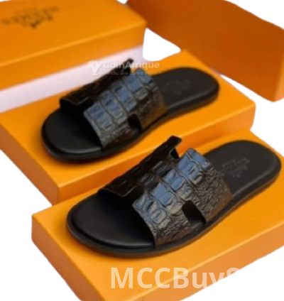 Men's leather slippers
