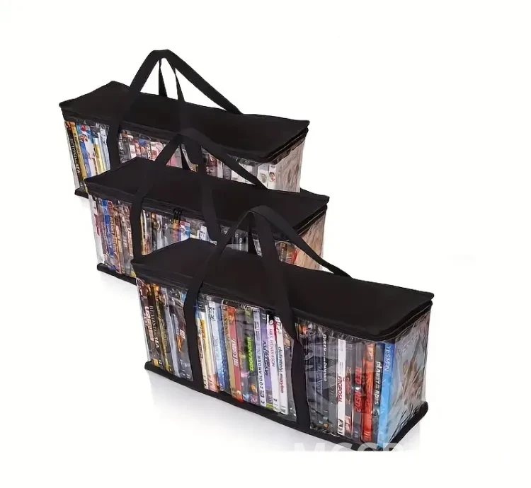 Durable and protective clear PVC zippered media storage case