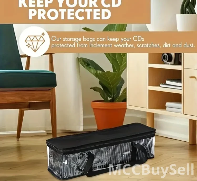 Durable and protective clear PVC zippered media storage case