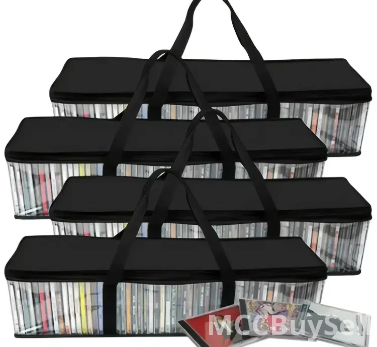 Durable and protective clear PVC zippered media storage case