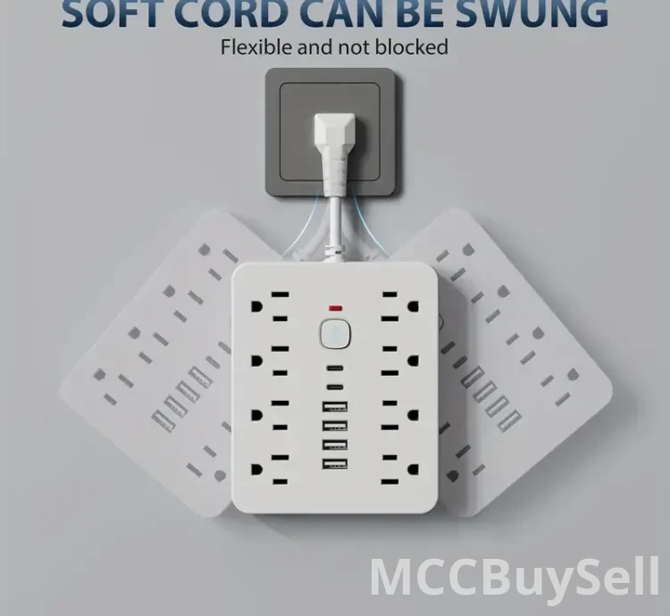 14-in-1 Power Extension Switch Multi-Purpose AC outlets