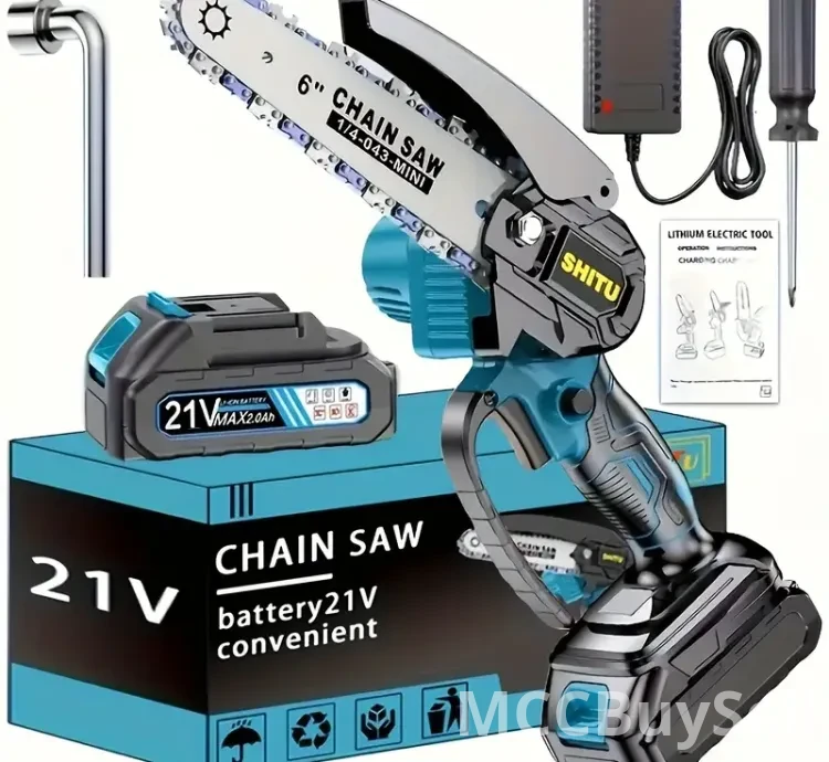 Cordless Chain Saw Portable, and Rechargeable Battery