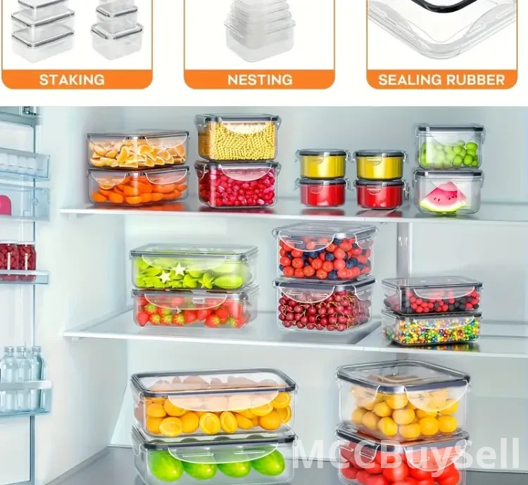 48 Pieces Food Storage Containers, Fresh-Keeping Boxes