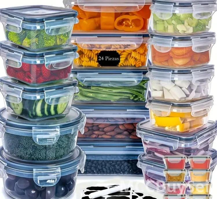 48 Pieces Food Storage Containers, Fresh-Keeping Boxes