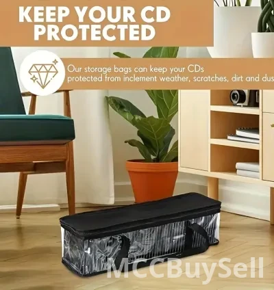 Durable and protective clear PVC zippered media storage case
