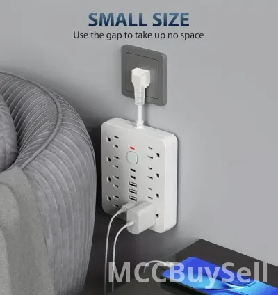 14-in-1 Power Extension Switch Multi-Purpose AC outlets 5