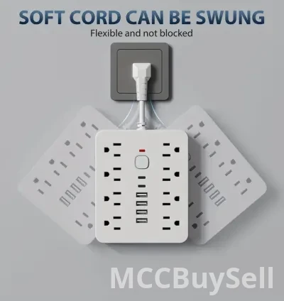 14-in-1 Power Extension Switch Multi-Purpose AC outlets
