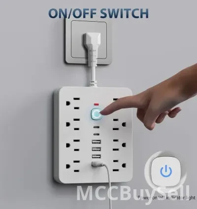 14-in-1 Power Extension Switch Multi-Purpose AC outlets