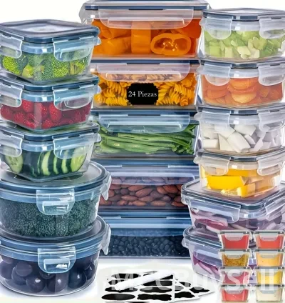 48 Pieces Food Storage Containers, Fresh-Keeping Boxes